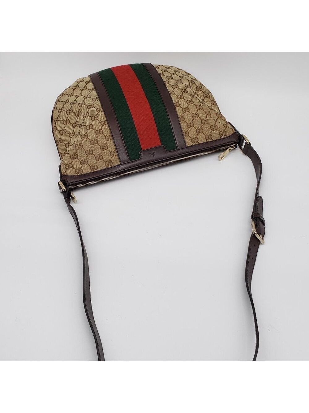 Authentic Gucci Ophidia GG Supreme Crossbody/Web Stripe Canvas Shoulder Bag - Picture 7 of 16